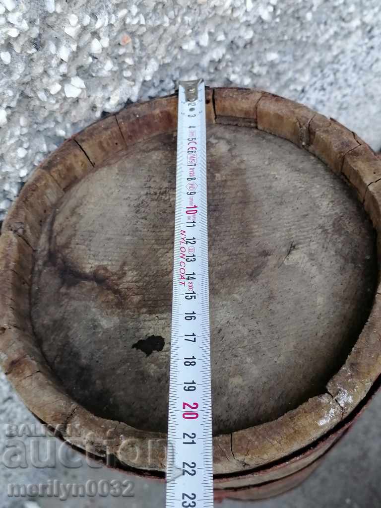 Old bucket, flask, barrel, crank, wooden - 6