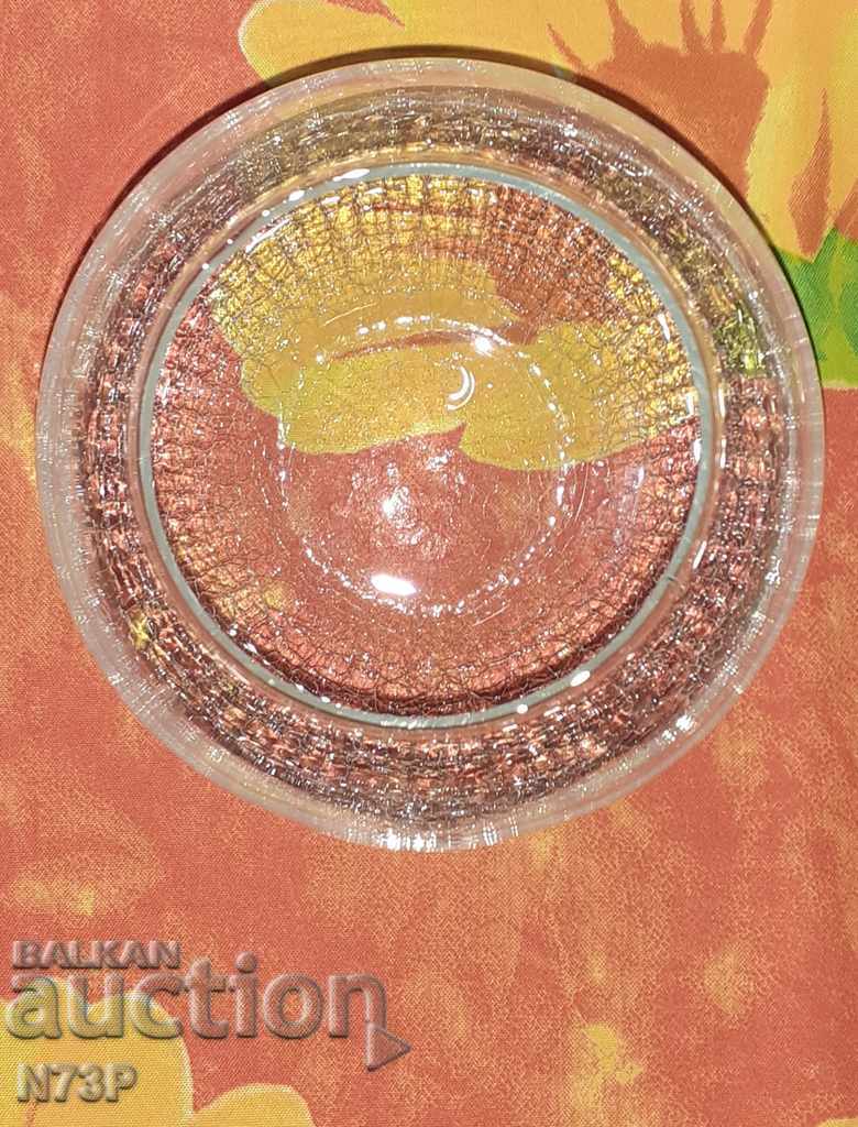 VASE. CRACKED AND RELIEFED GLASS. HANDMADE. with price 10.00 BGN | € 5.11