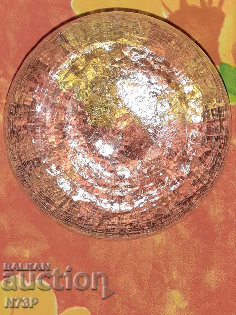 Auction  VASE. CRACKED AND RELIEFED GLASS. HANDMADE.