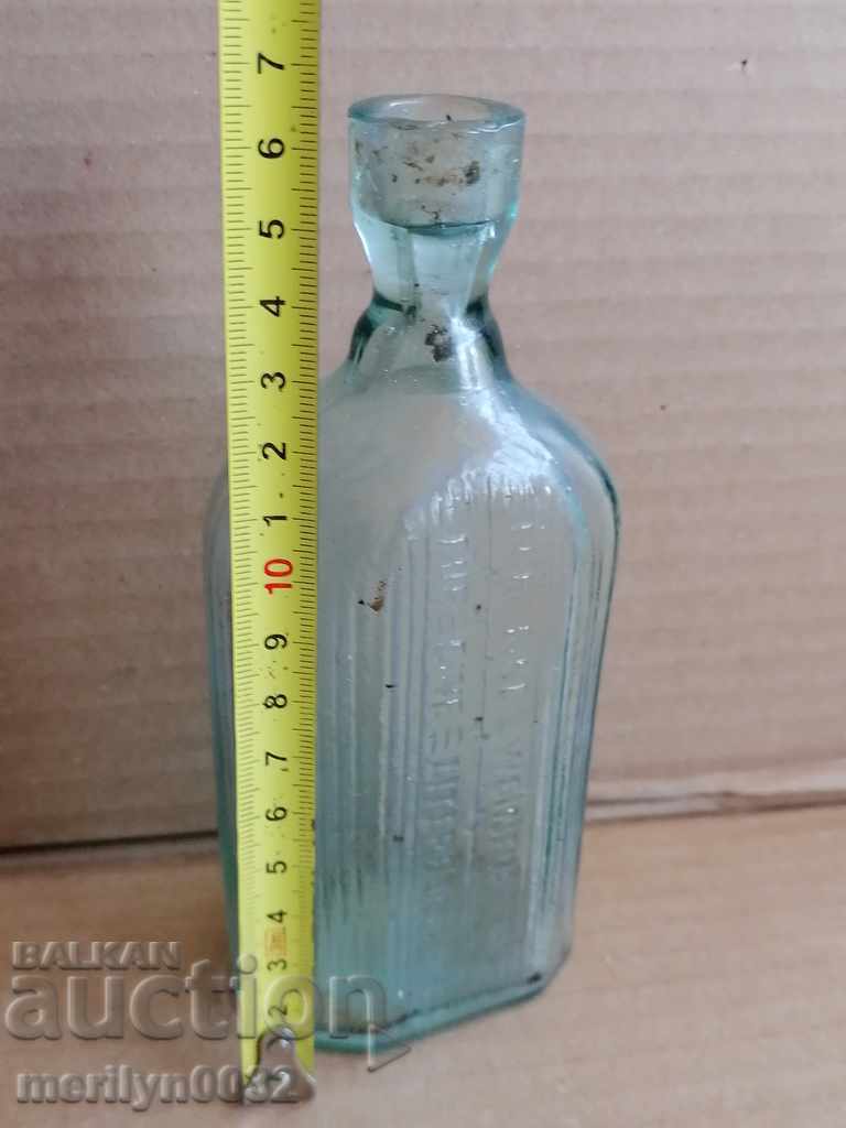 Sticlă veche, sticlă germană cu inscripții