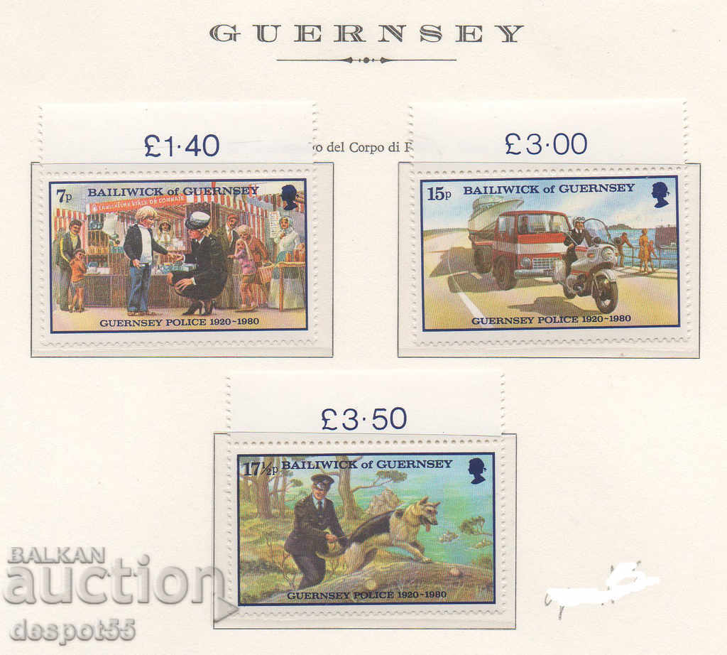 1980. Guernsey. 60 de ani de la poliția din Guernsey.