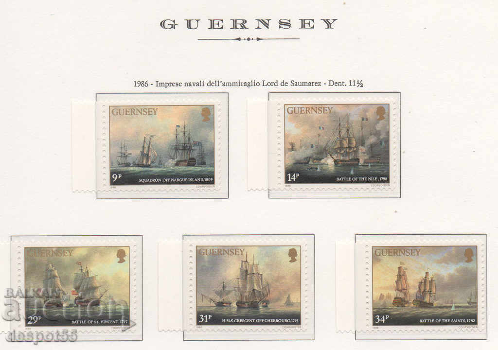 1986. Guernsey. Amiralul Saumares de Somares.