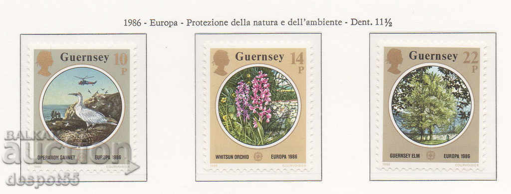 1986. Guernsey. Europa - Conservarea naturii.