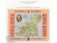 1987 Guernsey. 200 pe harta ducelui de Richmond. bloc