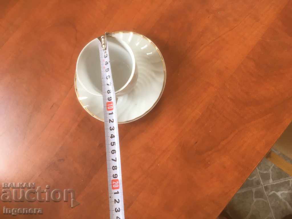 Delivery of PORCELAIN CUP WITH COFFEE PLATE GOLD BULGARIA Delivery of PORCELAIN CUP WITH COFFEE PLATE GOLD BULGARIA