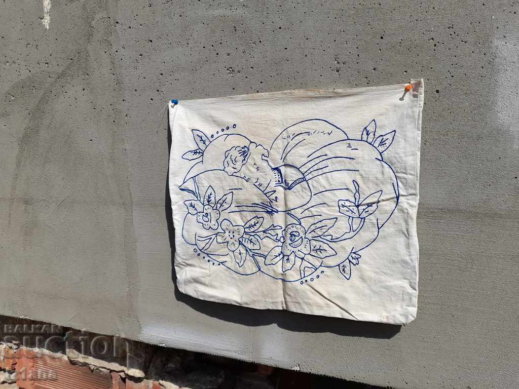 Auction An old embroidered pillow case Auction An old embroidered pillow case