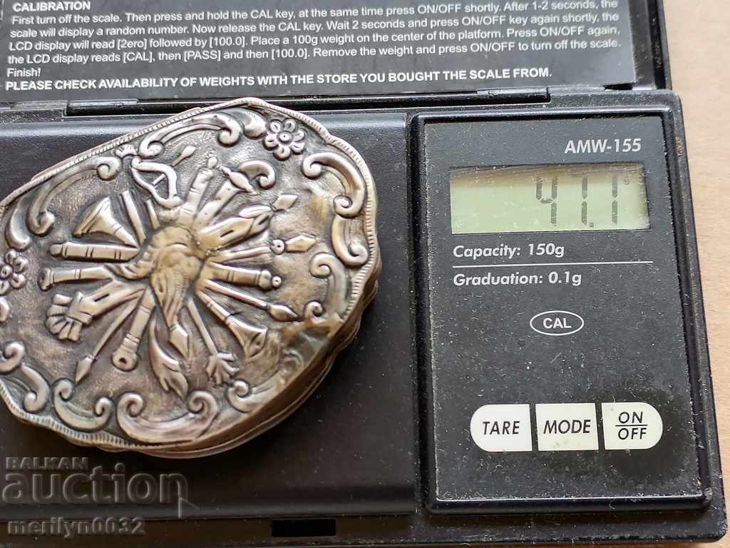 Delivery of Snuffbox Pasha Mirali Silver 900/1000 Ottoman Crest Delivery of Snuffbox Pasha Mirali Silver 900/1000 Ottoman Crest