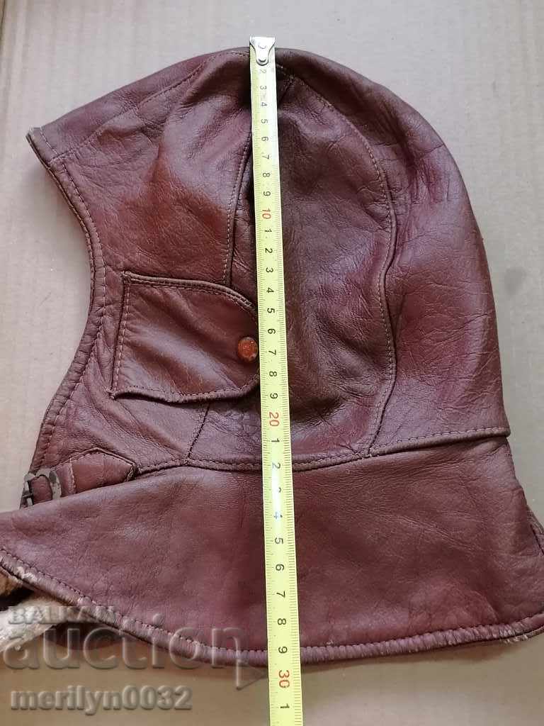 German parachute bonnet motorcycle leather helmet Wehrmacht - 7 German parachute bonnet motorcycle leather helmet Wehrmacht - 7