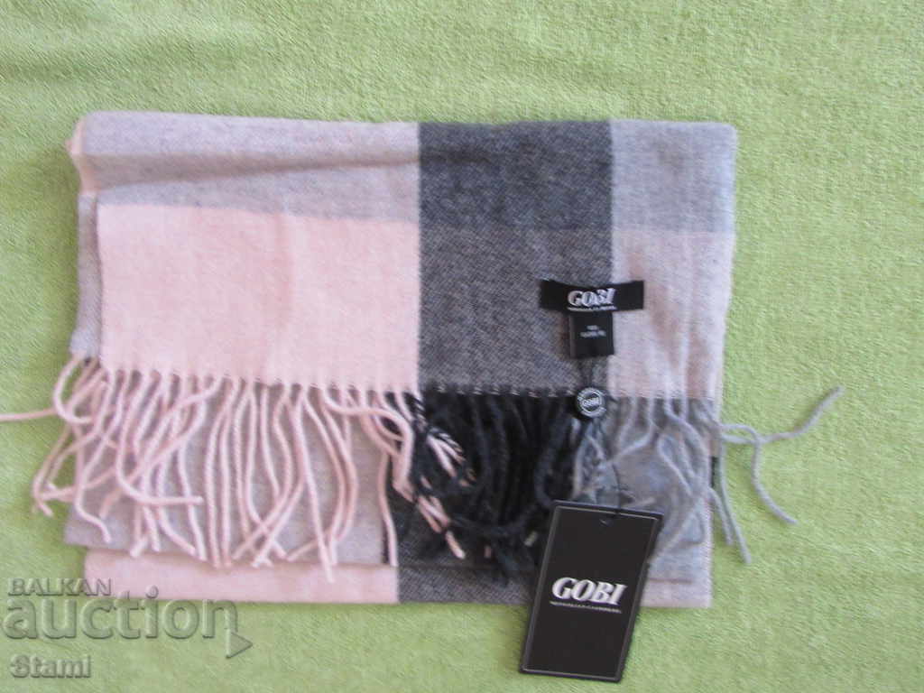 New GOBI Cashmere Scarf - Pink, Gray and Black, Mongolia with price 146.00 BGN | € 74.65 New GOBI Cashmere Scarf - Pink, Gray and Black, Mongolia with price 146.00 BGN | € 74.65