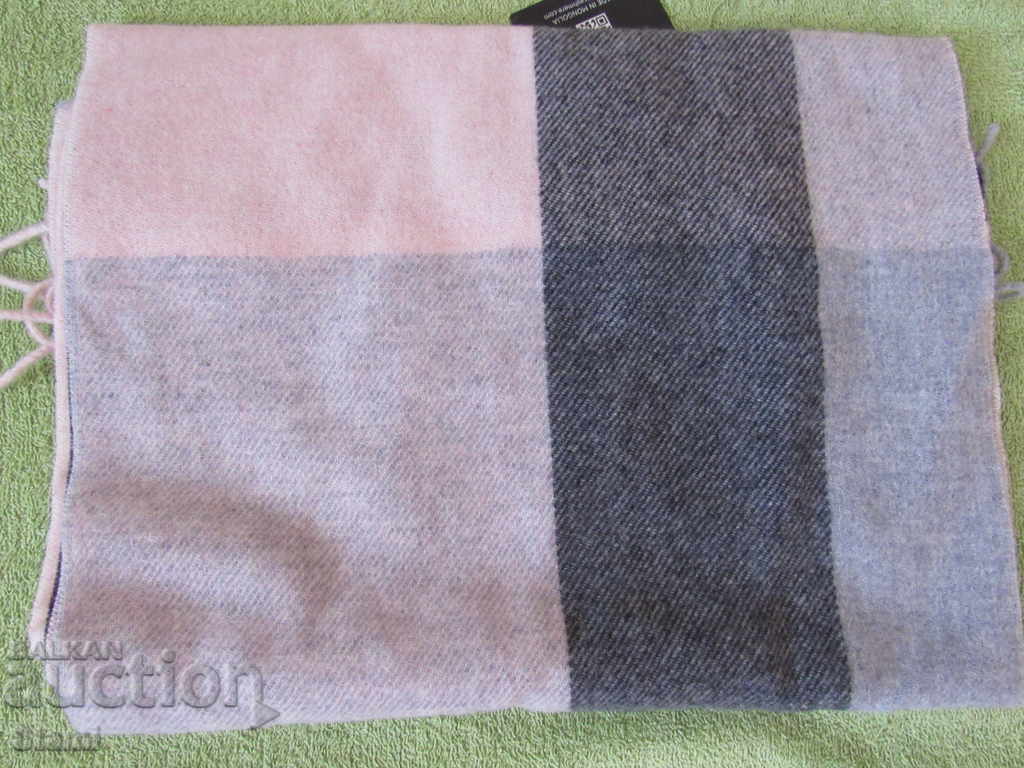 Delivery of New GOBI Cashmere Scarf - Pink, Gray and Black, Mongolia Delivery of New GOBI Cashmere Scarf - Pink, Gray and Black, Mongolia