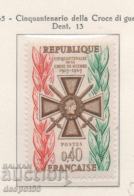 1965. France. 50 years of the Order of the Croix de Guerre.