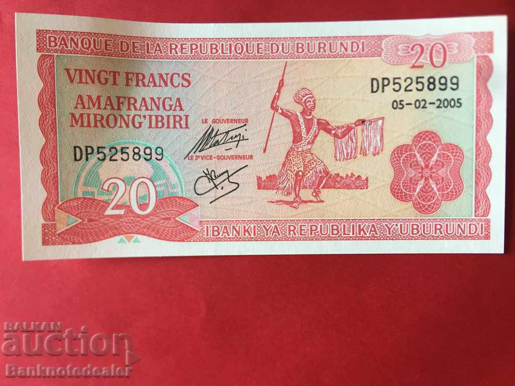 Burundi 20 franci 2005 Pick27 e Ref 5899 Unc