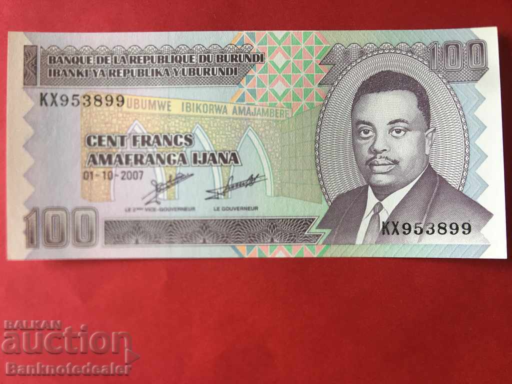 Burundi 100 Francs 2007 Pick 37f Ref 3899 Unc