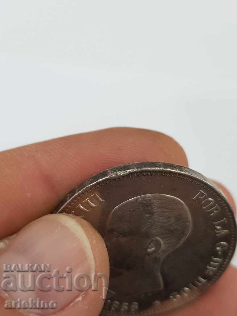 Σπάνιο ασημένιο νόμισμα 5 πεσέτες 1888 - 6 Σπάνιο ασημένιο νόμισμα 5 πεσέτες 1888 - 6