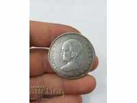 Rare silver coin 5 pesetas 1889