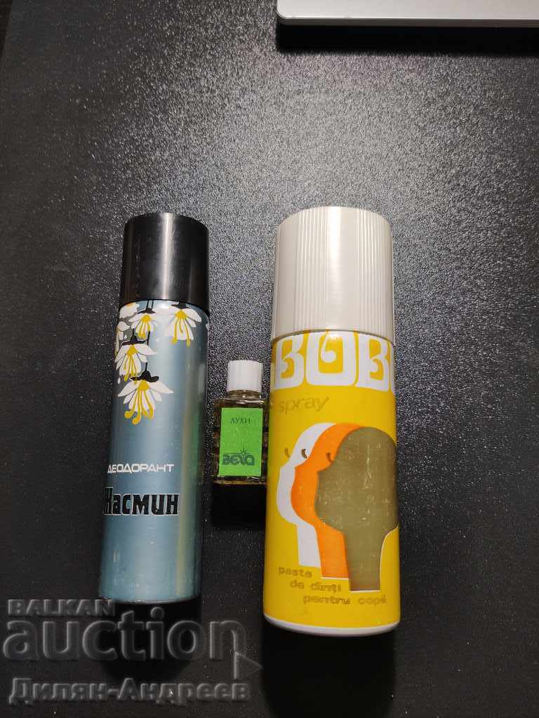 Perfume Vega, Deodorant Jasmine and BOBO imported spray from the 60's
