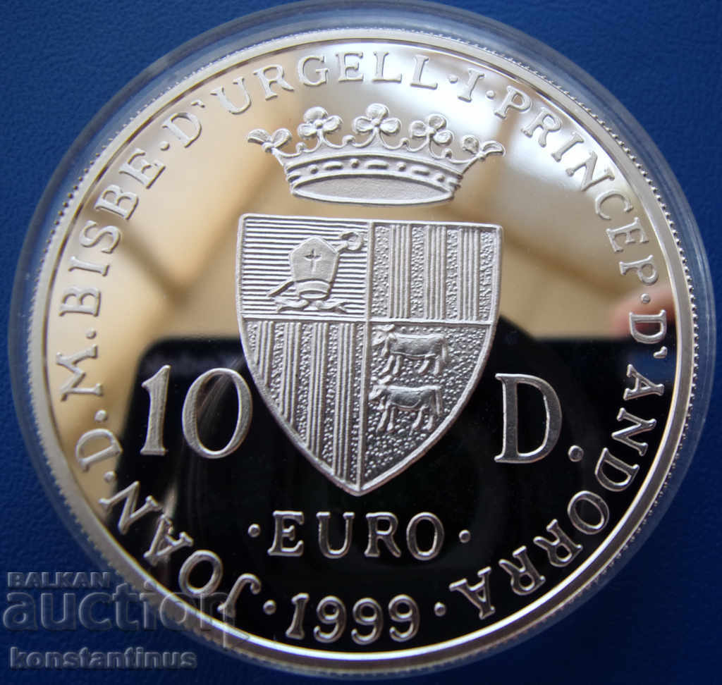 Андора  10  Дайнерс 1999  UNC  PROOF Rare с цена € 46.02 | 90.01 лв.