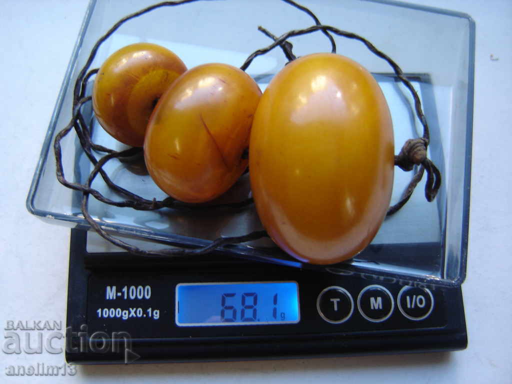 Old Amber Bakelite Necklace - 7