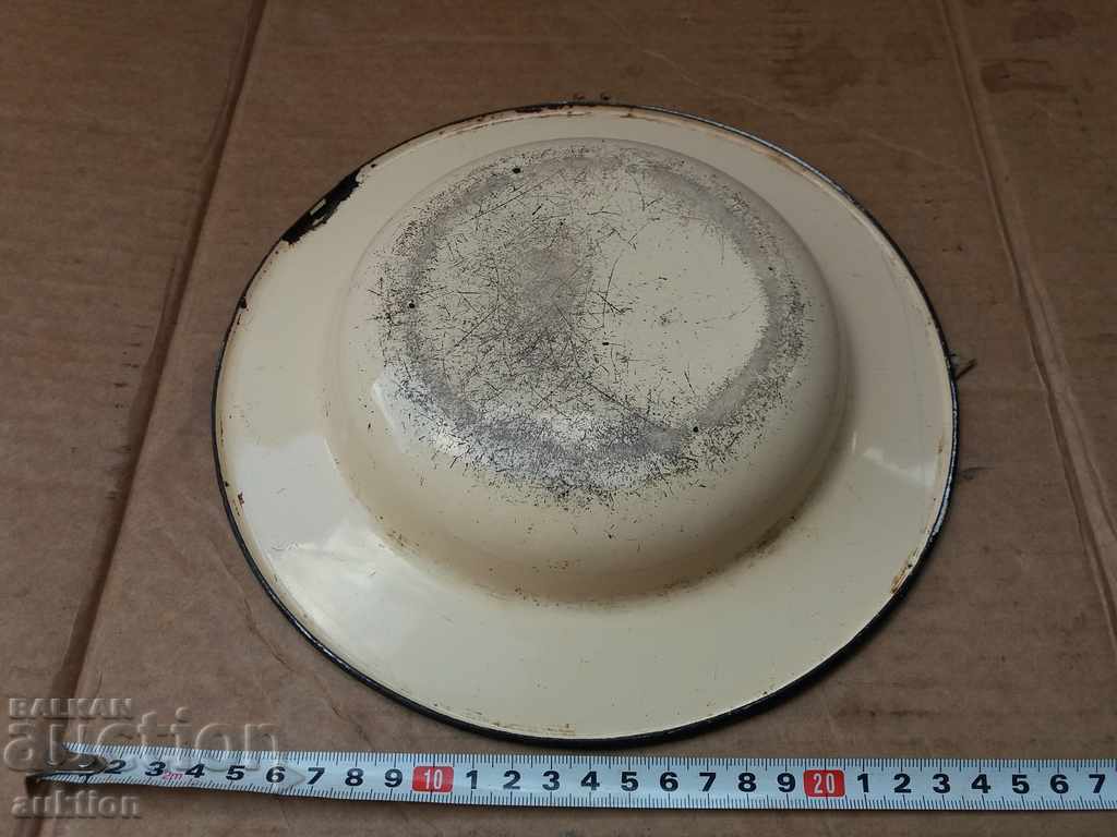 ENAMELED SOC, BOWL, PANIC - 5 ENAMELED SOC, BOWL, PANIC - 5