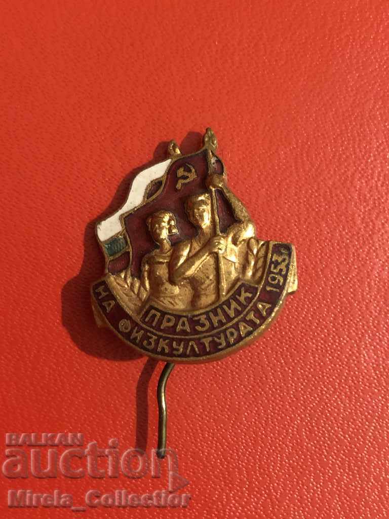 Soc. sports badge celebration of physical education 1953 enamel - 5