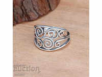 Retro Turkish ladies silver ring, size 55
