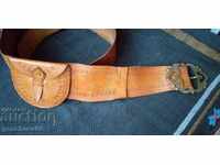 Leather belt with bag/80s
