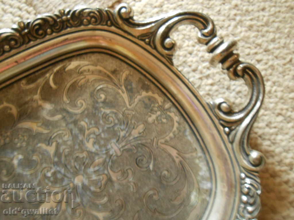 Auction  TRAY - ornaments, probably silver plated, very impressive