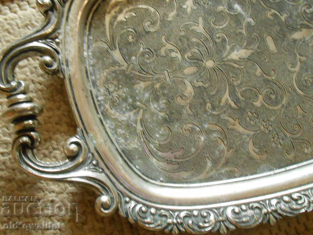 TRAY - ornaments, probably silver plated, very impressive - 5
