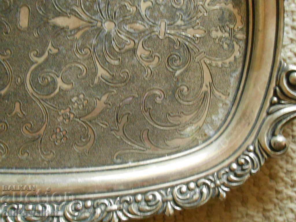 TRAY - ornaments, probably silver plated, very impressive - 6