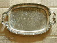TRAY - ornaments, probably silver-plated, very spectacular