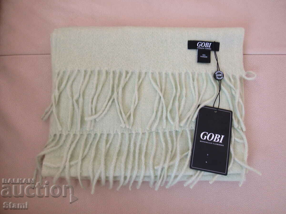 Fine scarf 100% cashmere, mint color, Mongolia - 7