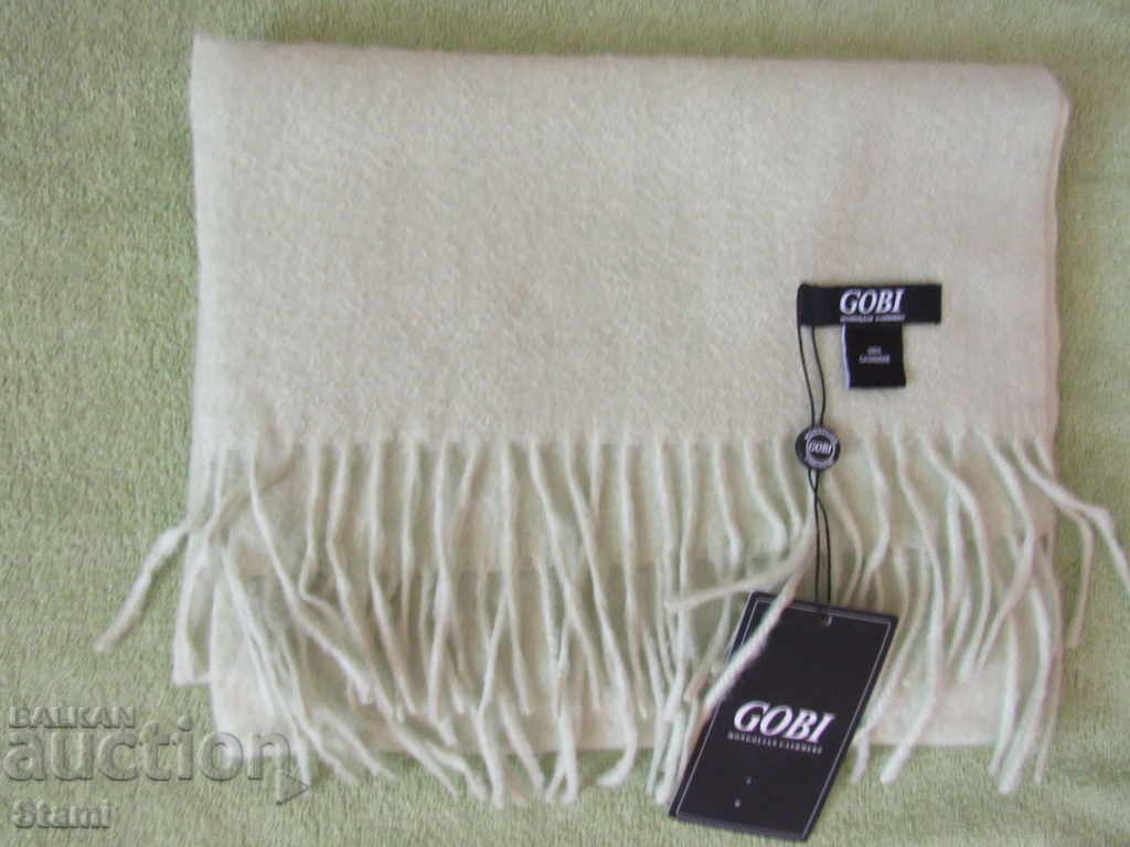 Fine scarf 100% cashmere, mint color, Mongolia