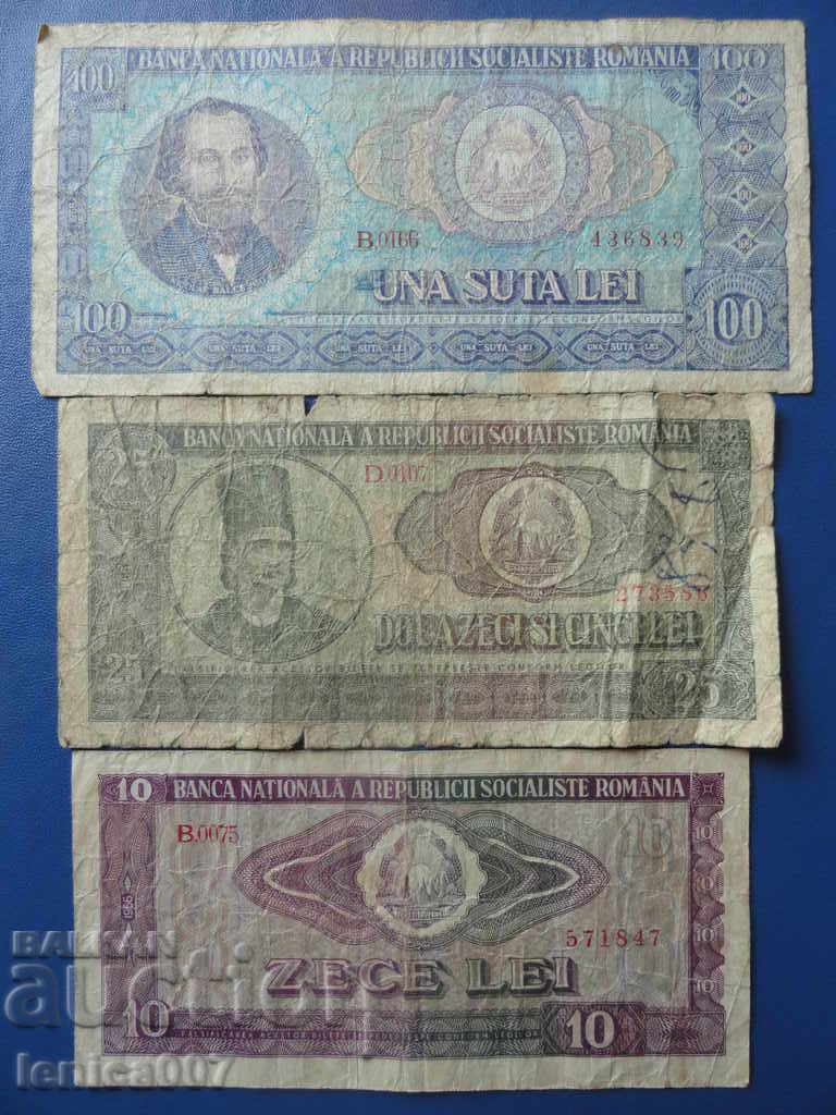 Auction Romania 1966 - 10, 25 and 100 lei Auction Romania 1966 - 10, 25 and 100 lei