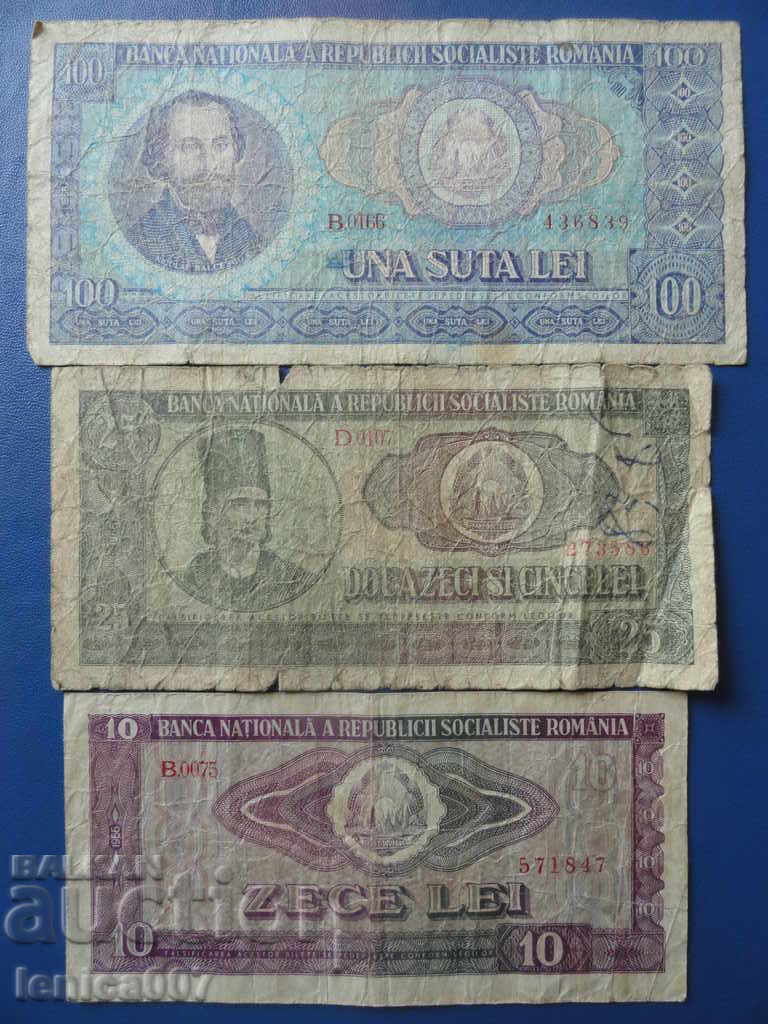 Romania 1966 - 10, 25 and 100 lei - 5 Romania 1966 - 10, 25 and 100 lei - 5