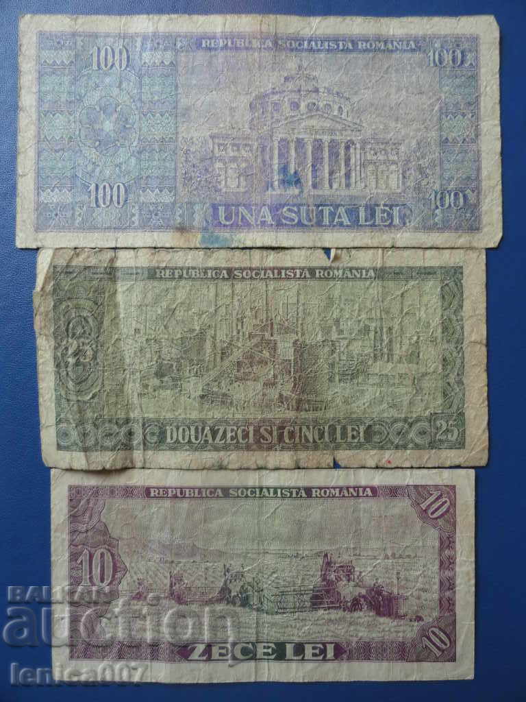 Romania 1966 - 10, 25 and 100 lei - 6 Romania 1966 - 10, 25 and 100 lei - 6