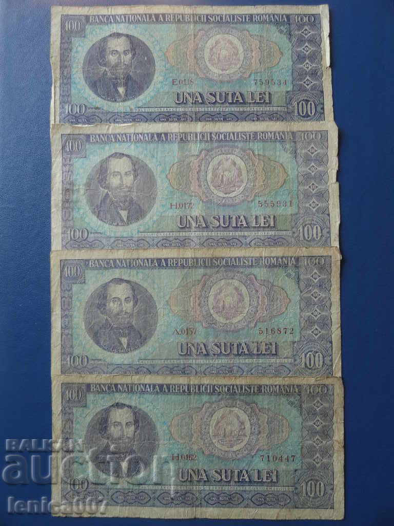Licitație România 1966 - 100 lei (4 bucăți) Licitație România 1966 - 100 lei (4 bucăți)