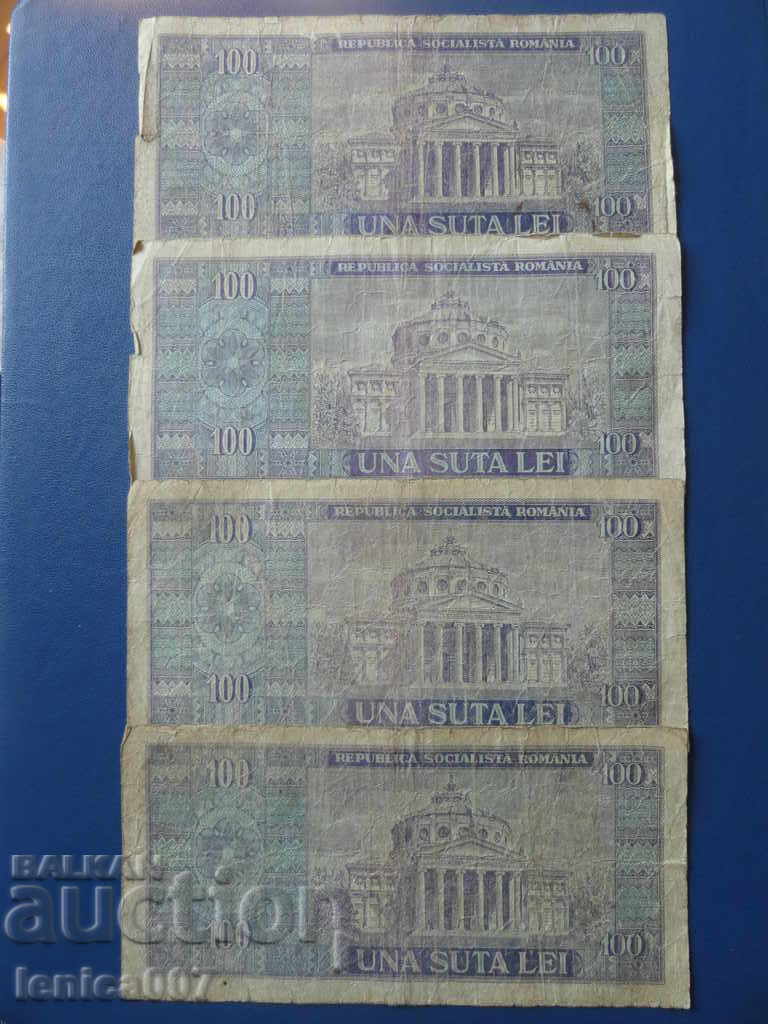 România 1966 - 100 lei (4 bucăți) - 6 România 1966 - 100 lei (4 bucăți) - 6