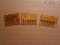 antique wooden comb lot