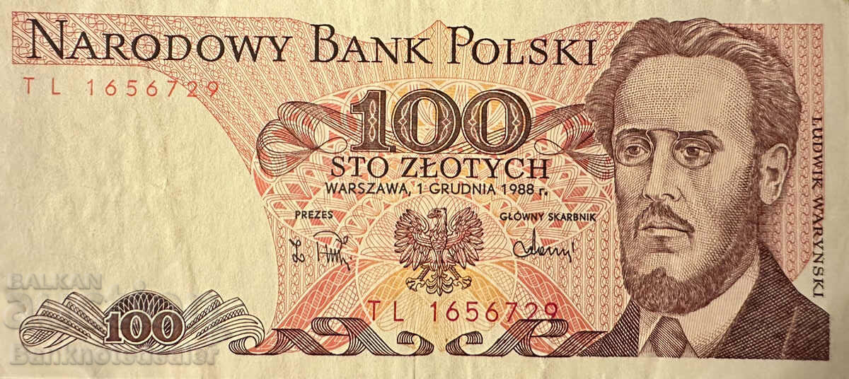 Poland 100 Zlotych 1988 Pick 143e Ref 6729