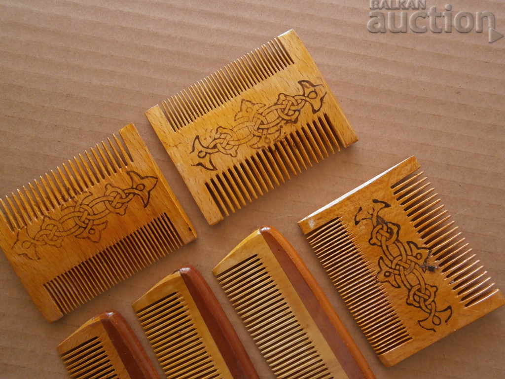 antique wooden comb lot combs - 5