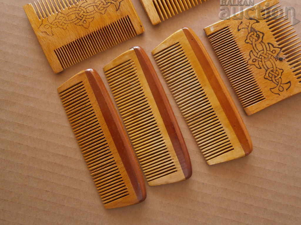 antique wooden comb lot combs - 6