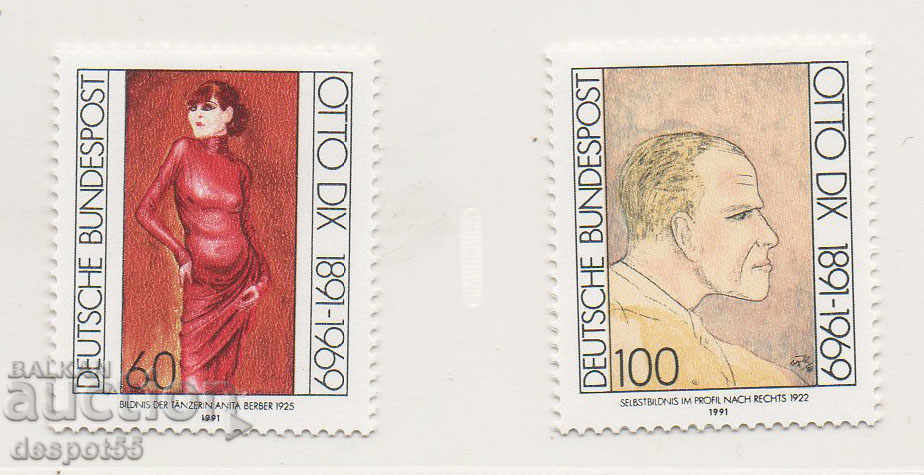 1991. GFR. 100 years since the birth of Otto Dix, artist.
