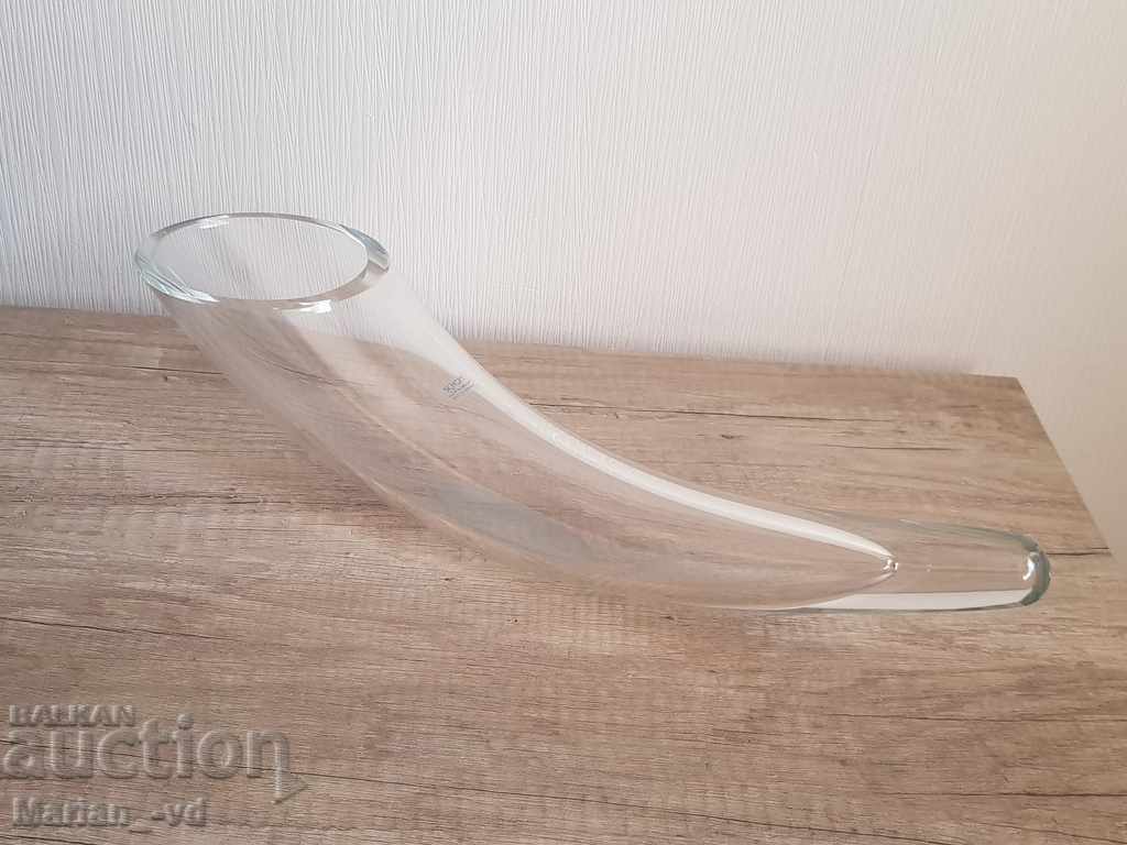 German large glass drinking horn