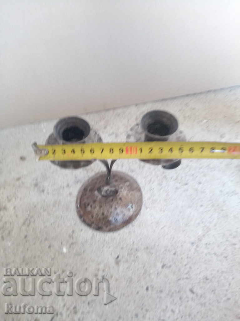 Wrought iron candlestick with price 9.99 BGN | € 5.11 Wrought iron candlestick with price 9.99 BGN | € 5.11