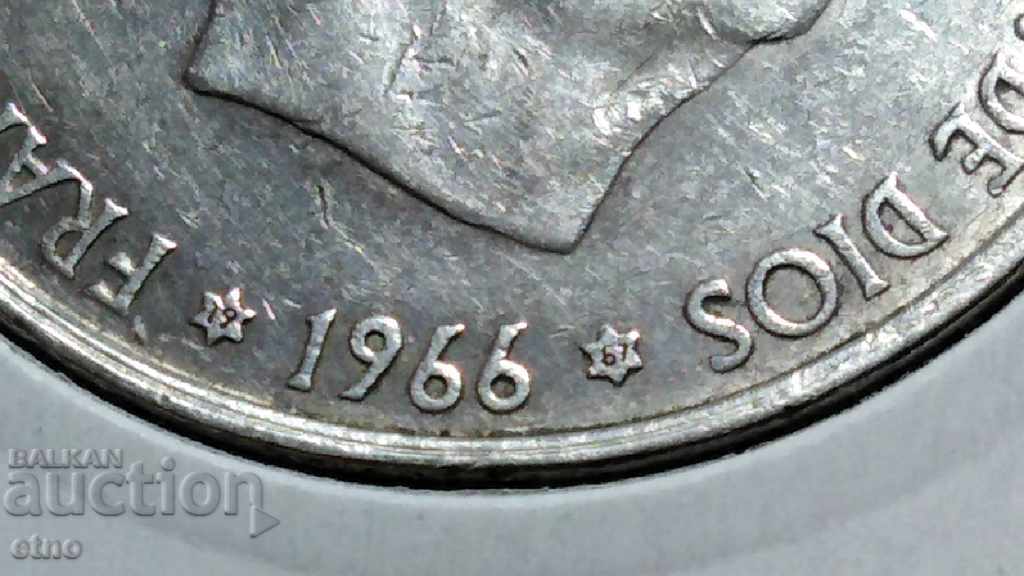 100 PTAS 1966 SPAIN, 100 PESETS Silver 800 with price 35.00 BGN | € 17.90