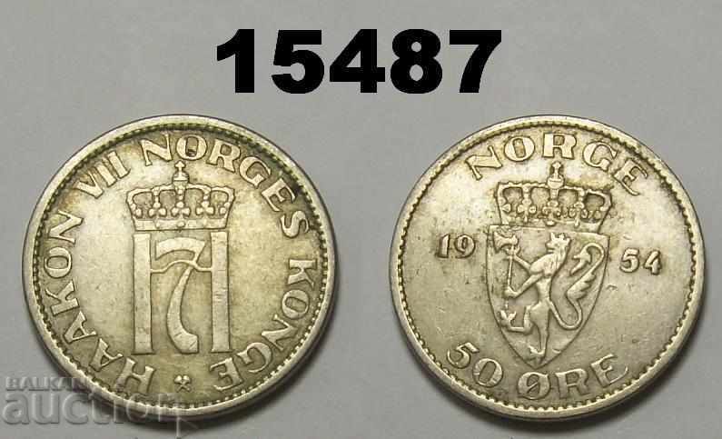 Norway 50 ore 1954 Rare year