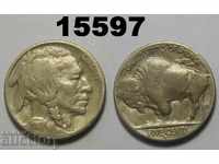 САЩ 5 цента 1919 S FINE+ Рядка монета