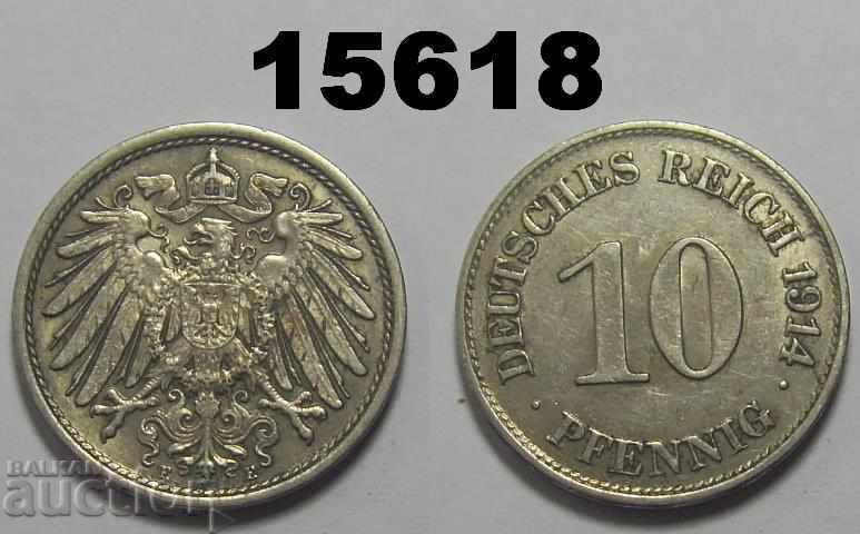 Германия 10 пфенига 1914 Е монета Отлична