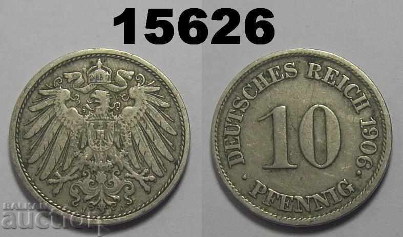 Германия 10 пфенига 1906 J монета