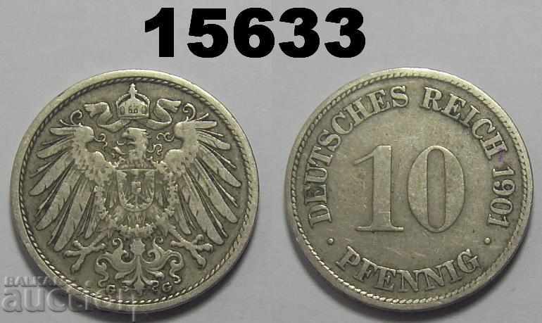 Germany 10 pfennigs 1901 G Rare